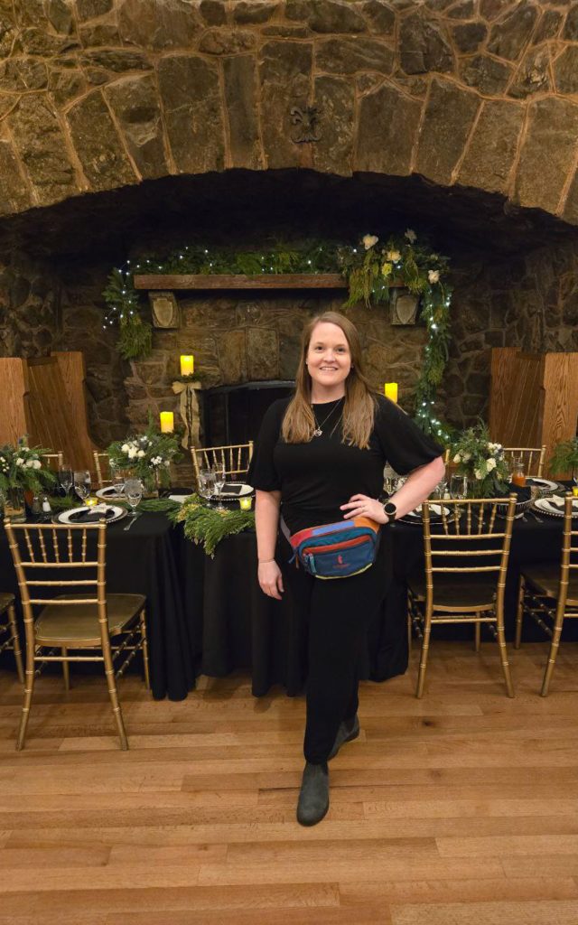 Jessica Shipman (wedding planner) after setup of head table